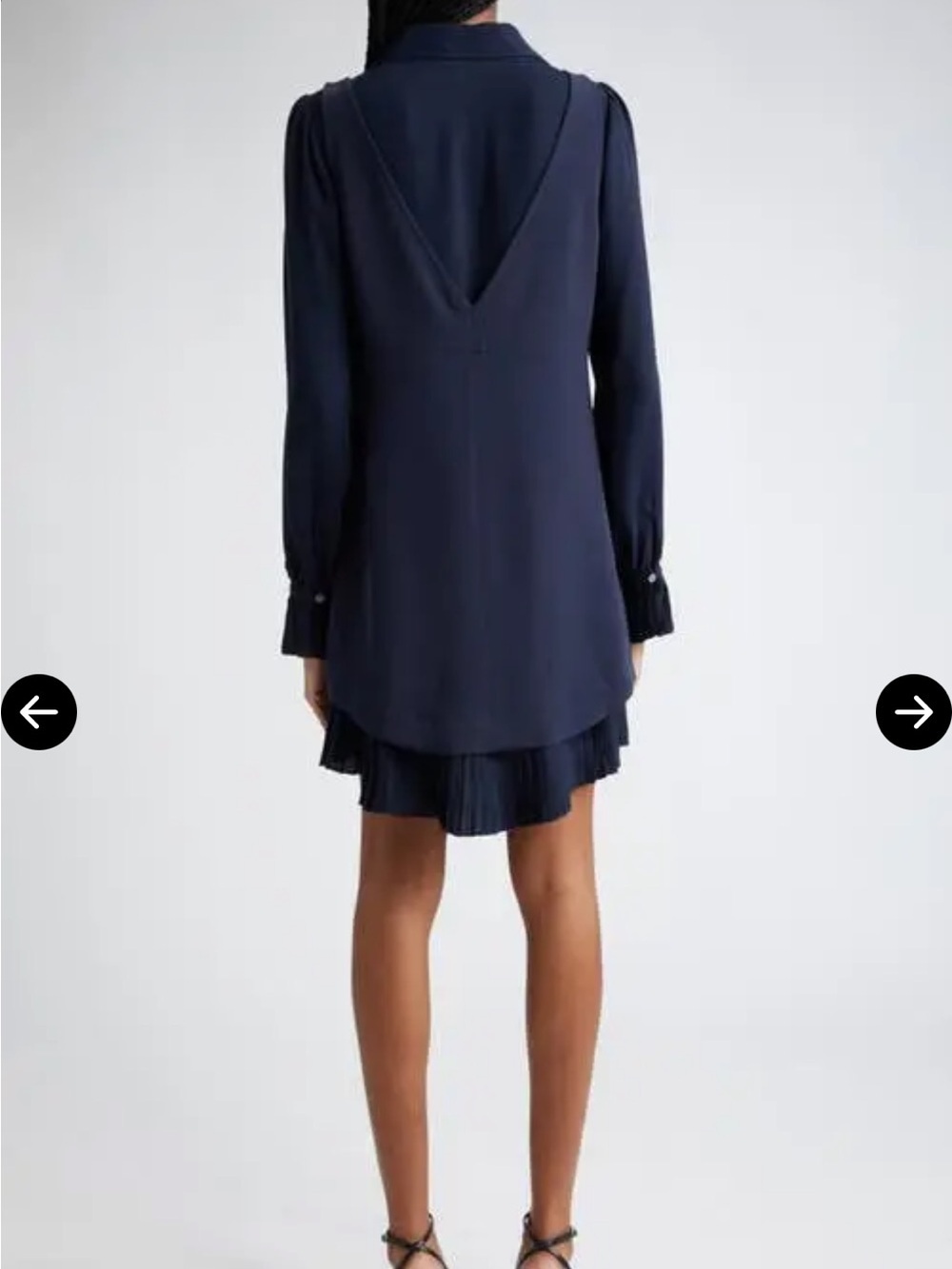 NWT cinq a sept Navy Layered V-Neck Mini Dress - Picture 4 of 9